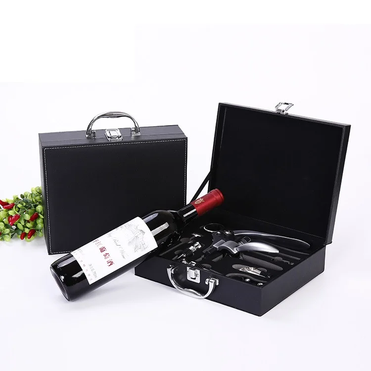 9pcs Wooden Box Rabbit Wine Opener Set Zinc Alloy Lever Style Corkscrew Deluxe Wine Bottle Corkscrew Set