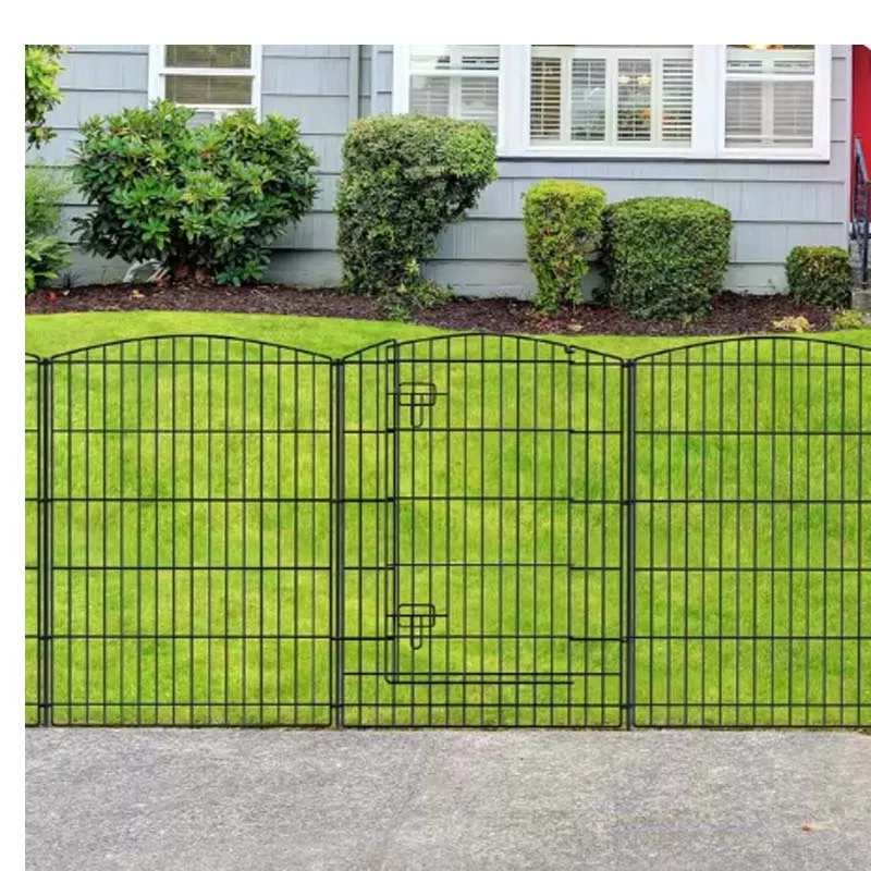 Garden Fence 12 Panels 23.6ft (L) 24in (H)Decorative Garden Fence with 11 Fence Panels Gate Rustproof Wire No Dig Garden