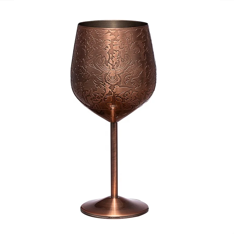 Premium Quality Stainless Steel Wine Glasses Set Metal Wine Glass