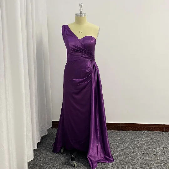 2022 модное свадебное платье с одним открытым плечом и асимметричным вырезом платья подружки невесты элегантным шлейфом