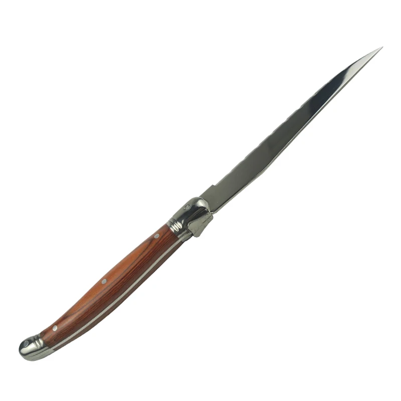 Hot Sale 4.5 inch red pakka Wooden Handle 3Cr13 Stainless Steel kitchen steak knife