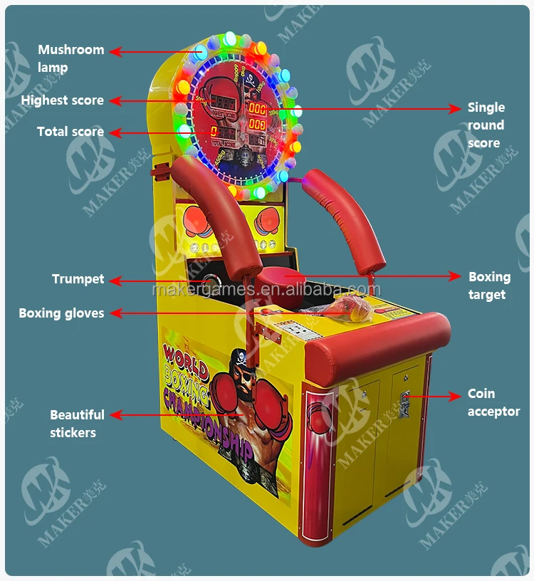 Coin Operated Arcade Electronic Juego De Boxeo Maquina De Boxeo Boxing Machine Ticket Redemption Game Machine