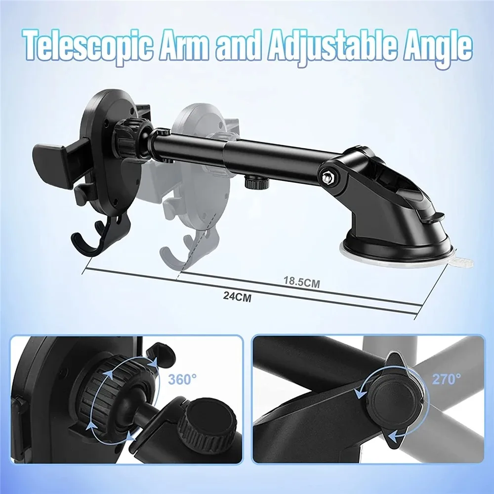 Car Phone Holder Cellphone Mount Mobile Phone Support Portable Car Hands Free Phone Mount for Windshield Car Accessories