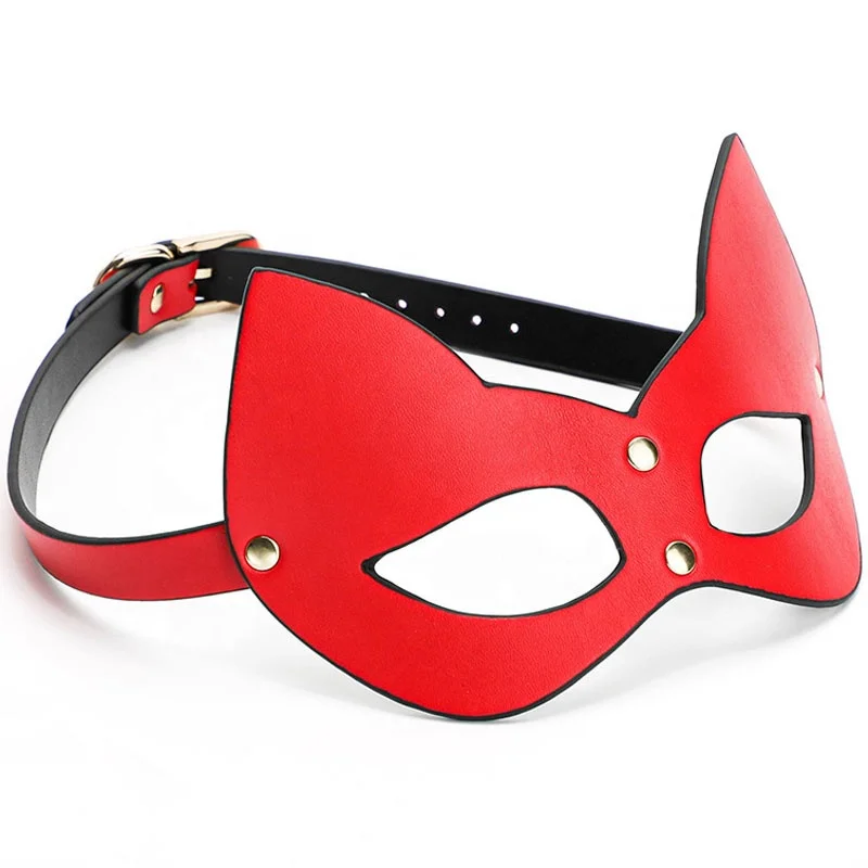 PU Leather Fetish Cosplay BDSM Bondage Sexy Cat Eye Mask Sex Party Mask