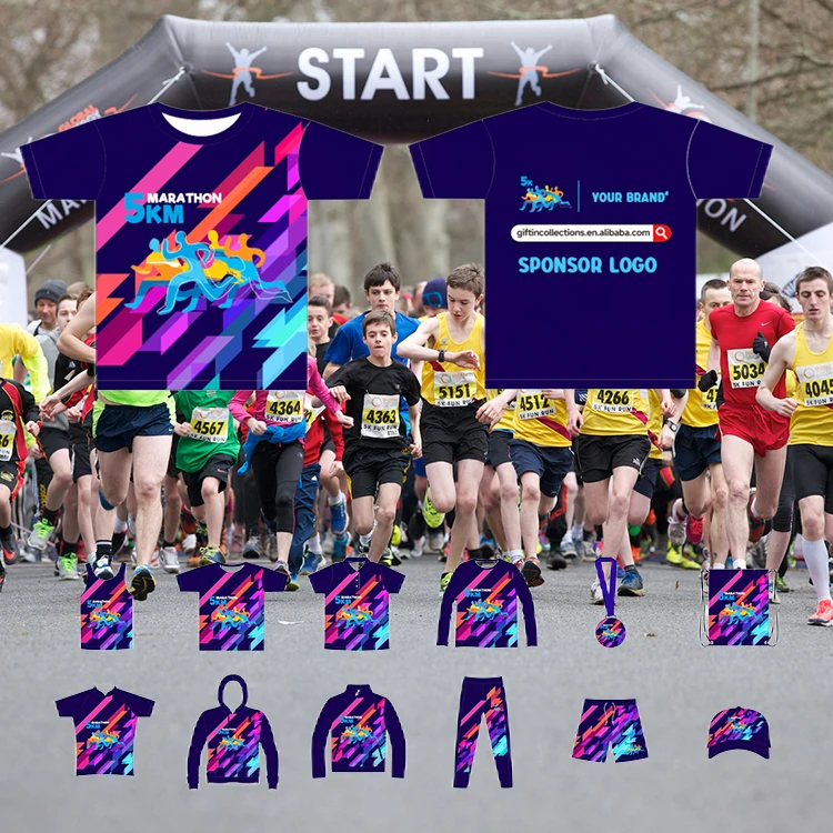 Профессиональный клубный чемпионат 5k10K фитнес-мероприятие индивидуальная футболка для марафона бега сублимационные футболки