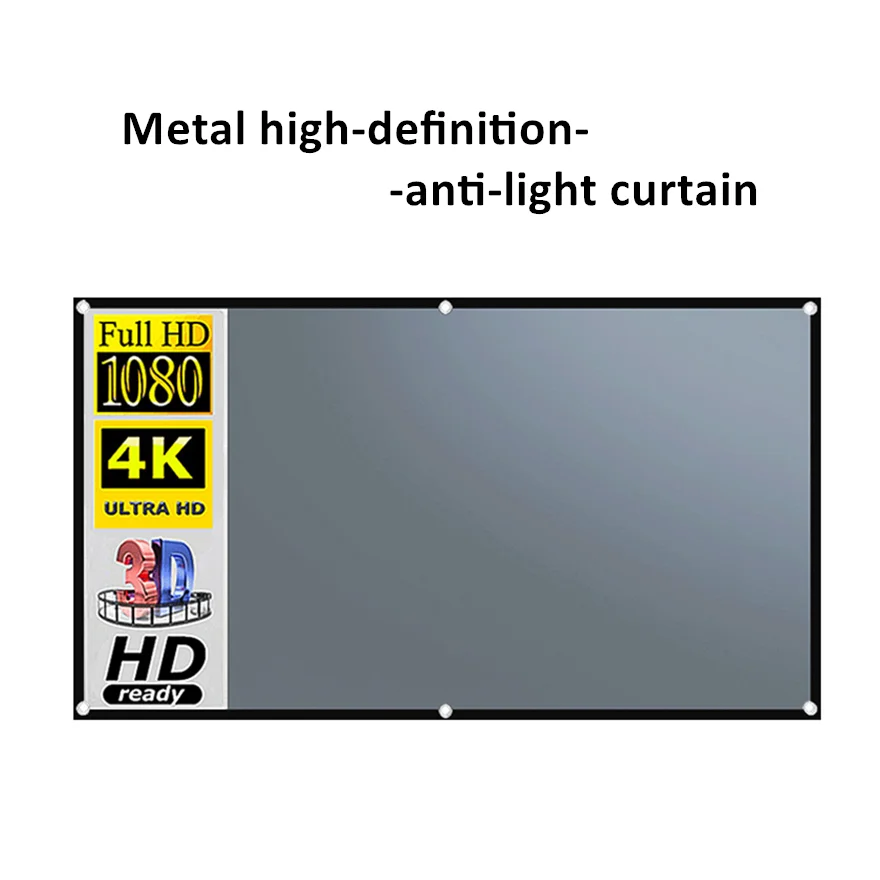 Custom Simple Folding Metal Anti-light Projection Screen 100 120 Inch Portable Outdoor HD Projector Pprojection Screen
