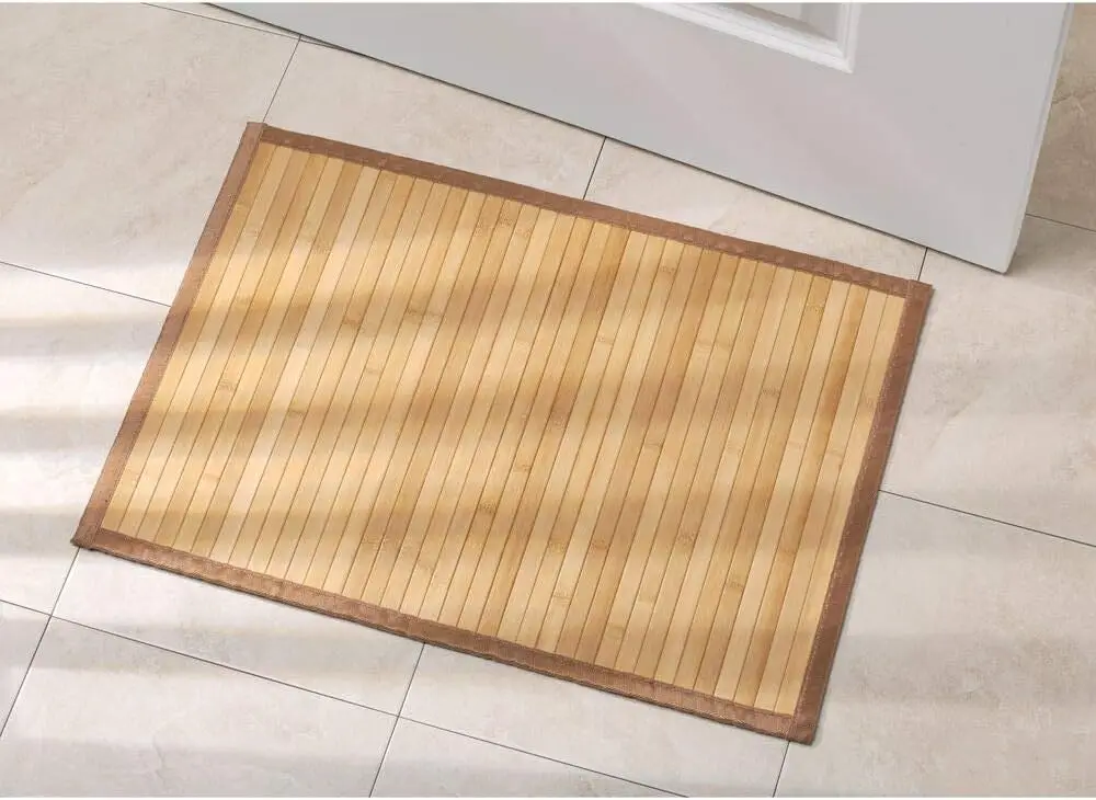 Bamboo Wooden Bath Floor Mat for Luxury Shower Formbu Bamboo Floor Mat Non-Skid Water Resistant Runner Rug for Bathroom