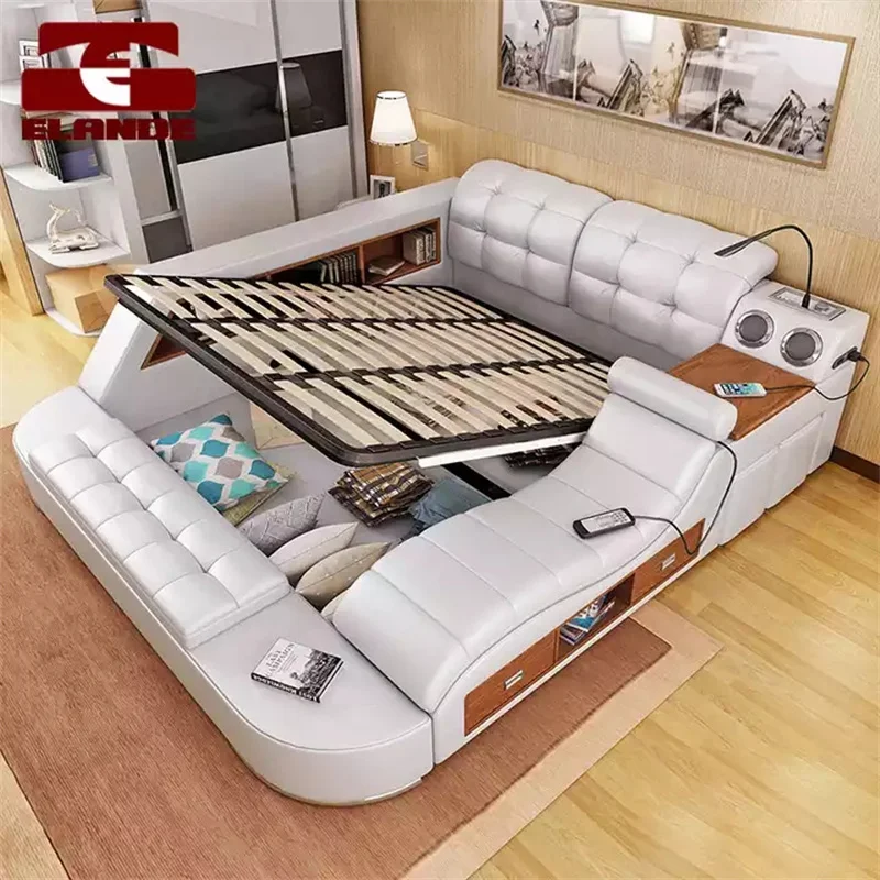 Multifunctional Combination Bed Customized Massage Soft Bed Leather Bed Bedroom Furniture