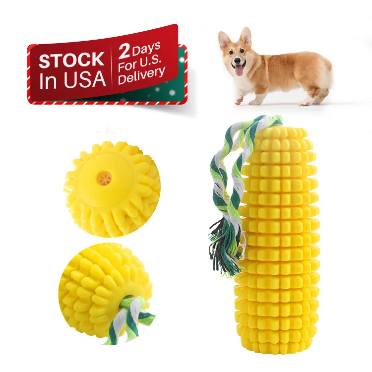 Hot Selling Durable High Quality Aggressive Toothbrush Rubber Corn Shape Dog Chew Toys