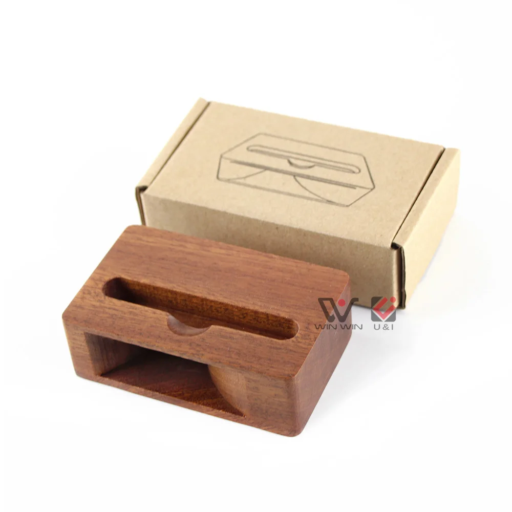 Universal Bamboo Wood Phone  Holder For Desk Custom Logo Sound Amplifier Loud Speaker Stand