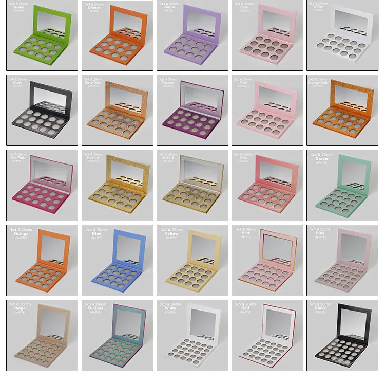 2021 New fashion laser packaging empty magnet eye shadow palette makeup collection no logo eyeshadow palettes