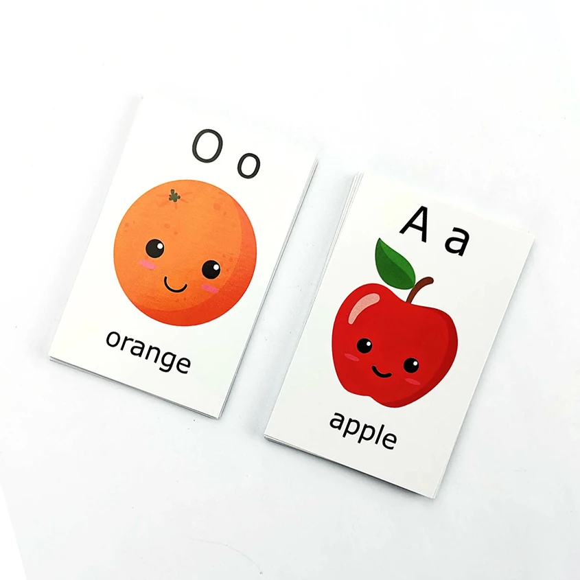 Language Learning Flash Cards Fruits Theme Children Alphabetical Educational Flashcard For Kids