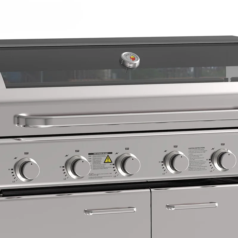 Restaurants Hotel Professional Barbecue Gas Grill 6 Burners Cart Cooking Camping Outdoor BBQ Grill