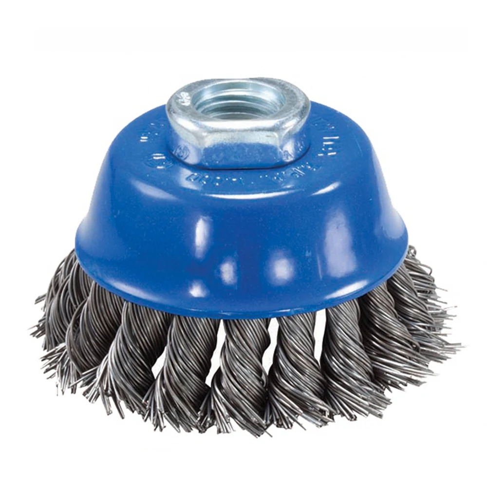 Delun 4-inch high-efficiency  wire brush rust removal tool, industrial grade quality, compatible with various polishing machines