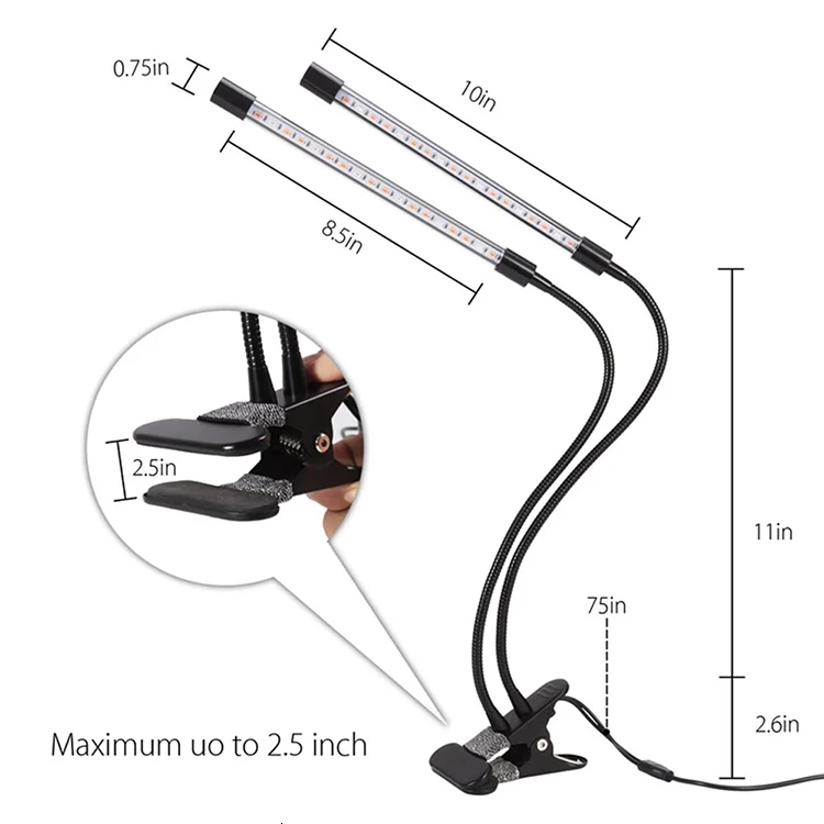 
Full Spectrum LED Grow Light Flexible Clip Lamp 5V USB 18W 27W 36W Growing Cob Lamp for Plants Seedling 