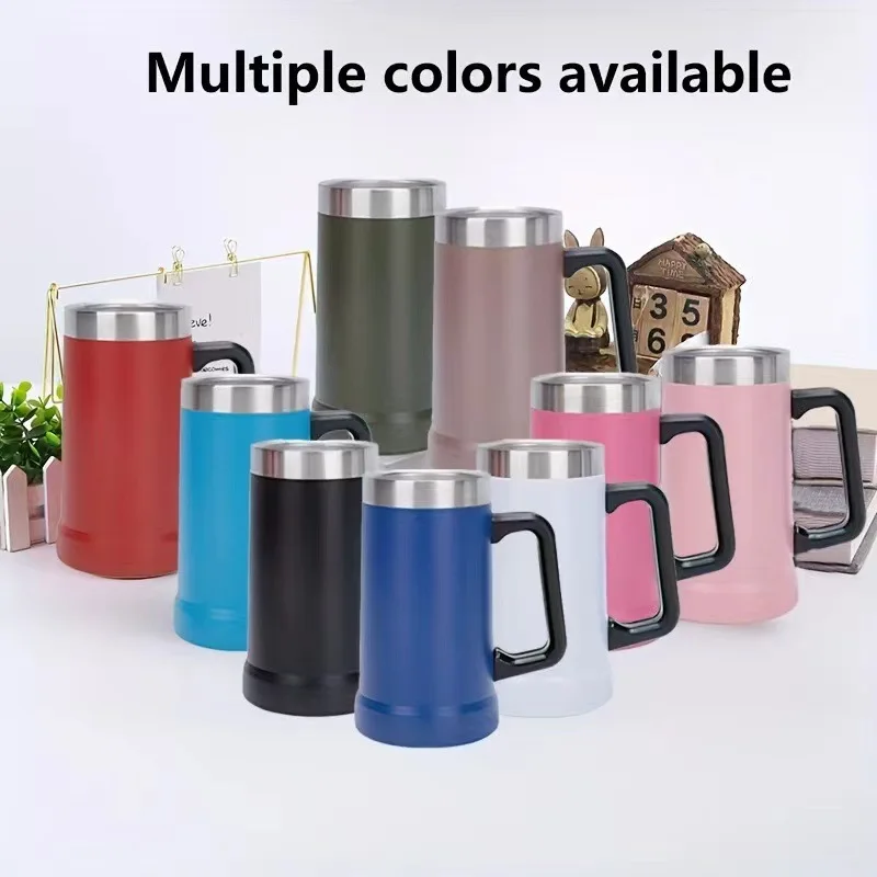 304 stainless steel vacuum insulated mug Brazilian double wall beer mug with handle custom logo
