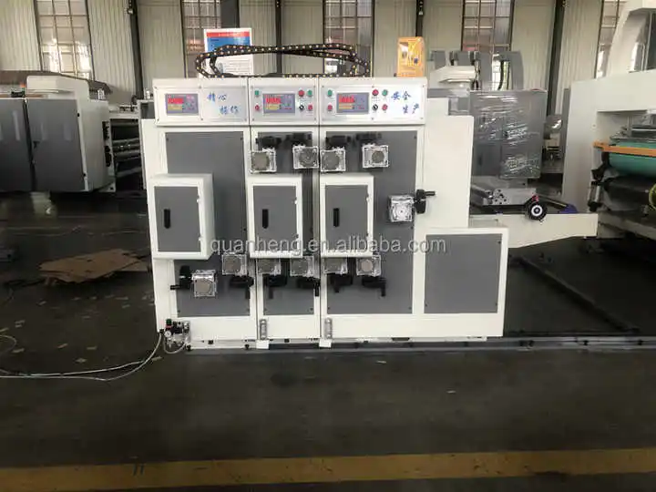 QH PACK corrugated  cardboard mini size flexo 2 colors printing slotter machine  / flexo printer slotter machine