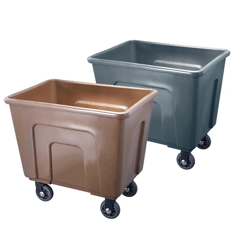 Plastic hotel cleaning laundry trolley linen trolley clean linen cart hospital laundry