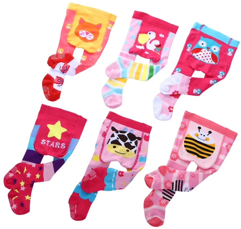 CT soft cotton children cartoon tights baby anti slip clothing stocking