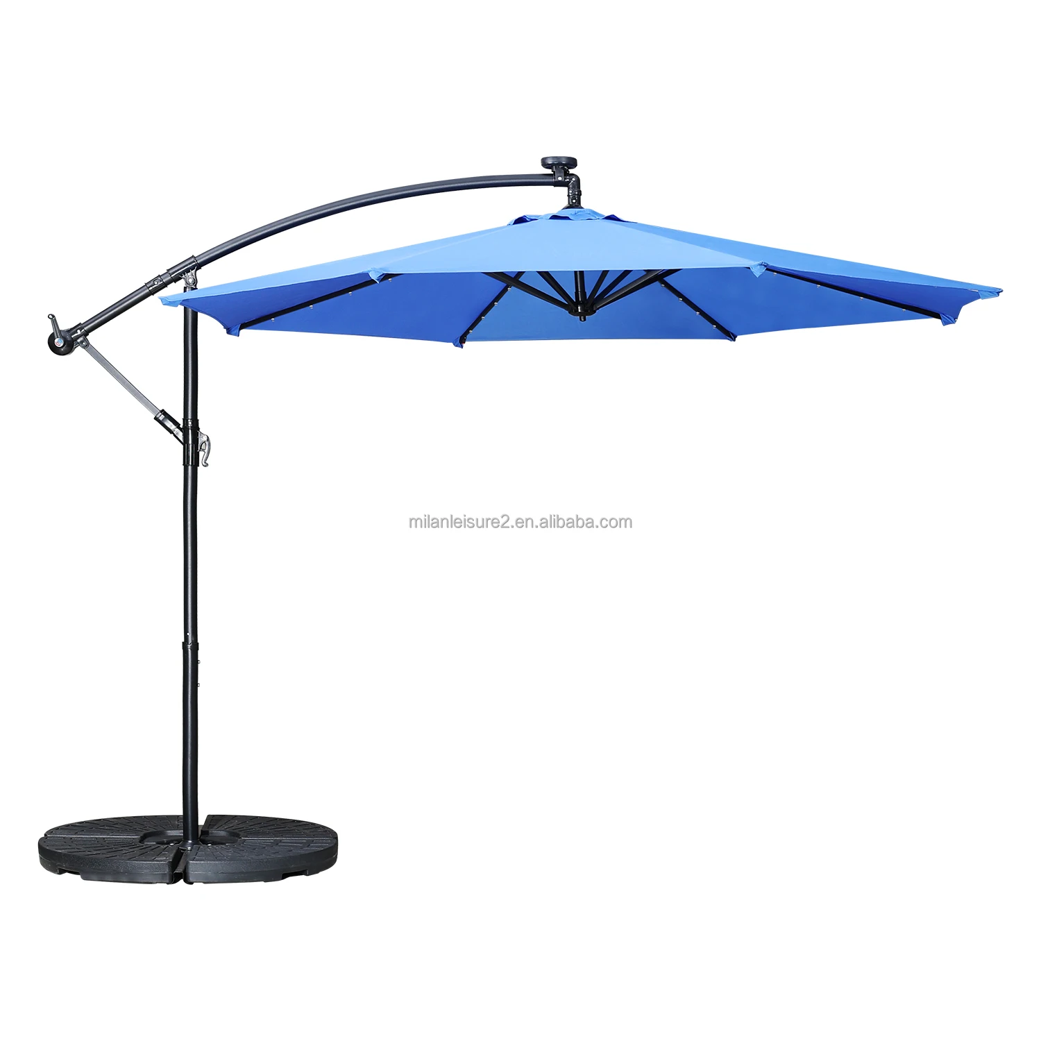 3m Outdoor Furniture Solar LED Parasol Sun Shade Cantilever Banana Hanging Umbrella