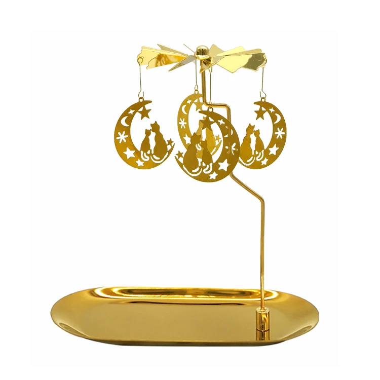 Spinning Candle Carousel Angel Windmill Christmas Rotary Tealight Holder