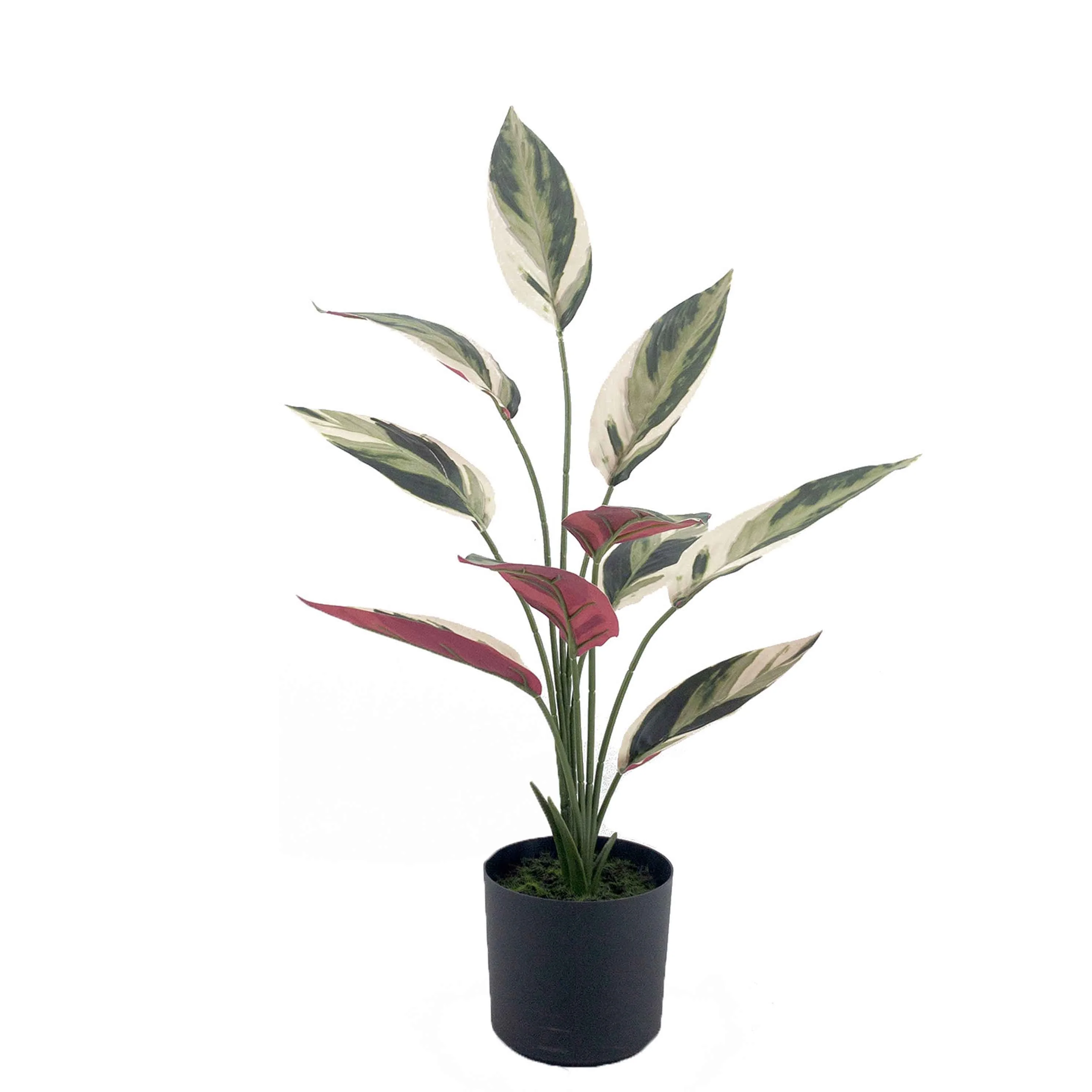 China Supplier Wholesale Cheap Green Artificial Plants Leaves Bonsai With plastic Pot For Home Decoration