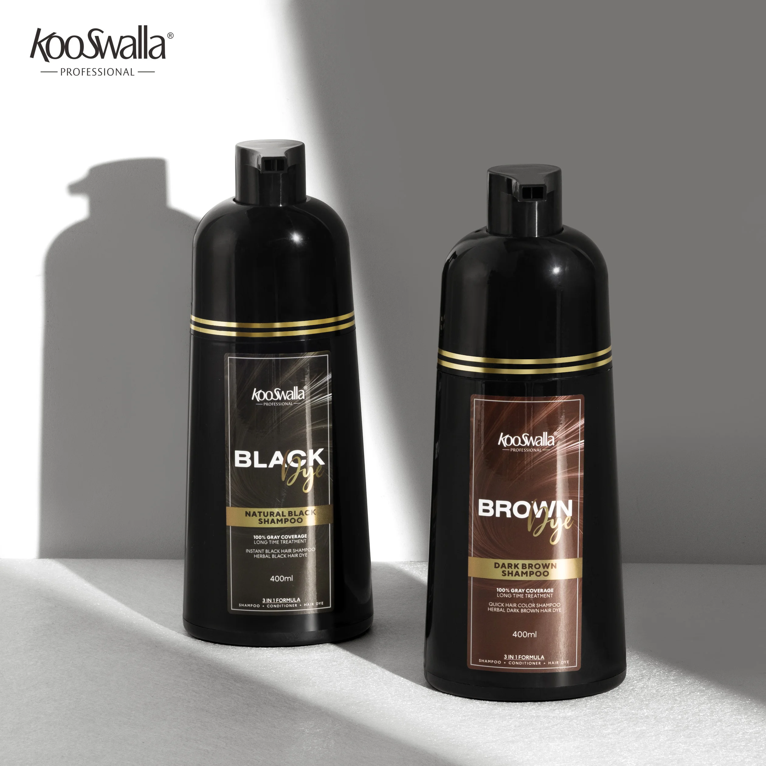 KooSwalla Natural Hair Colorant 3 In 1 Dark Brown Hair Color Shampoo