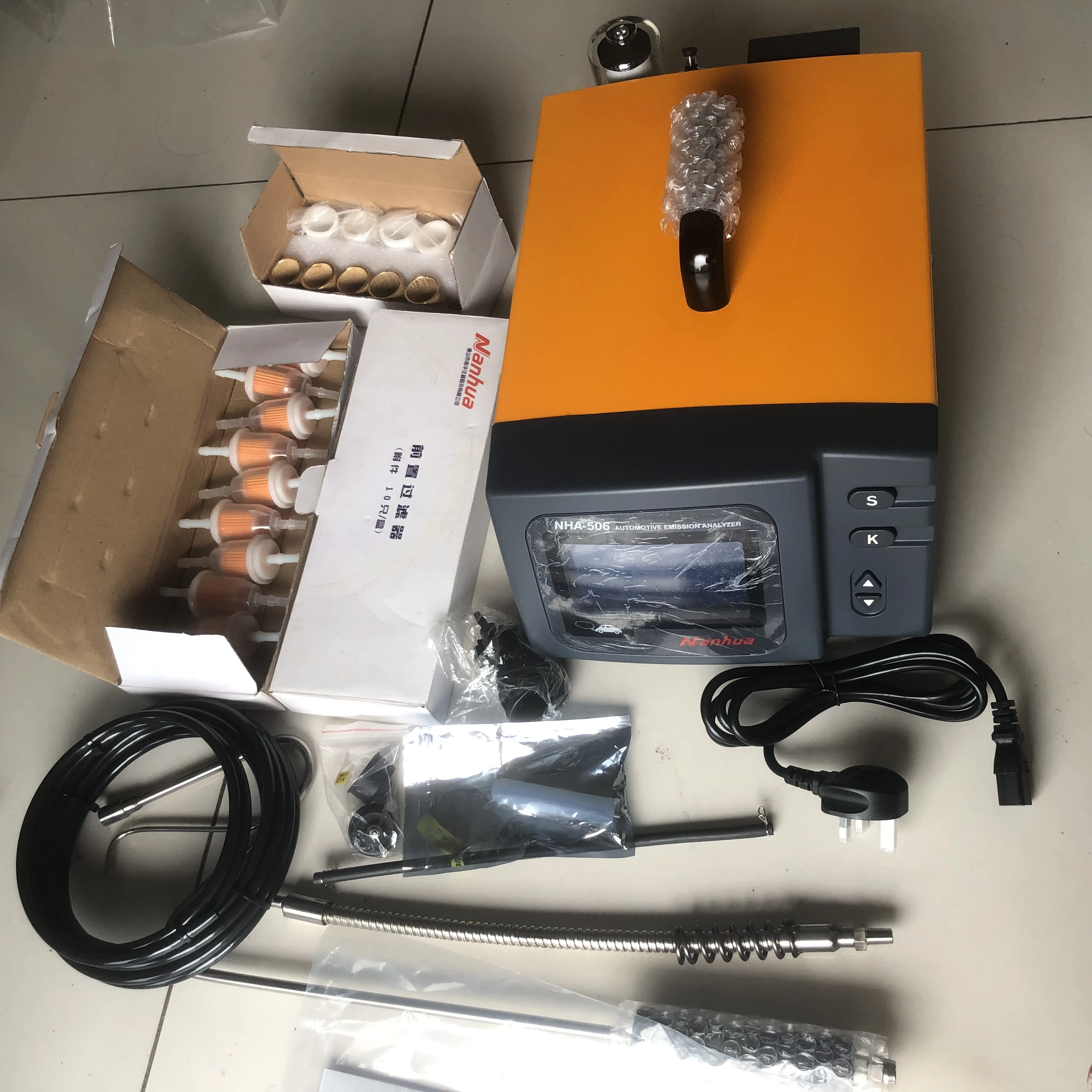 Портативный анализатор выхлопных газов двигателя для HC/ CO/CO2/O2/NO 5 NHA-506EN Газа 110 В/220 В Автомобильный автомобиля nha506