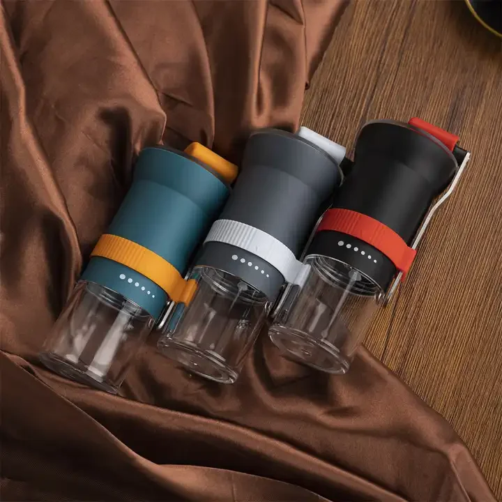hot selling Outdoor manual stainless steel coffee bean grinder Small can store hand grinder coffee machine