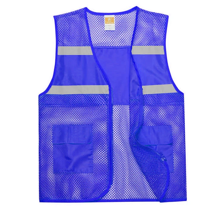 safety blue mesh vest two tone reflective vest