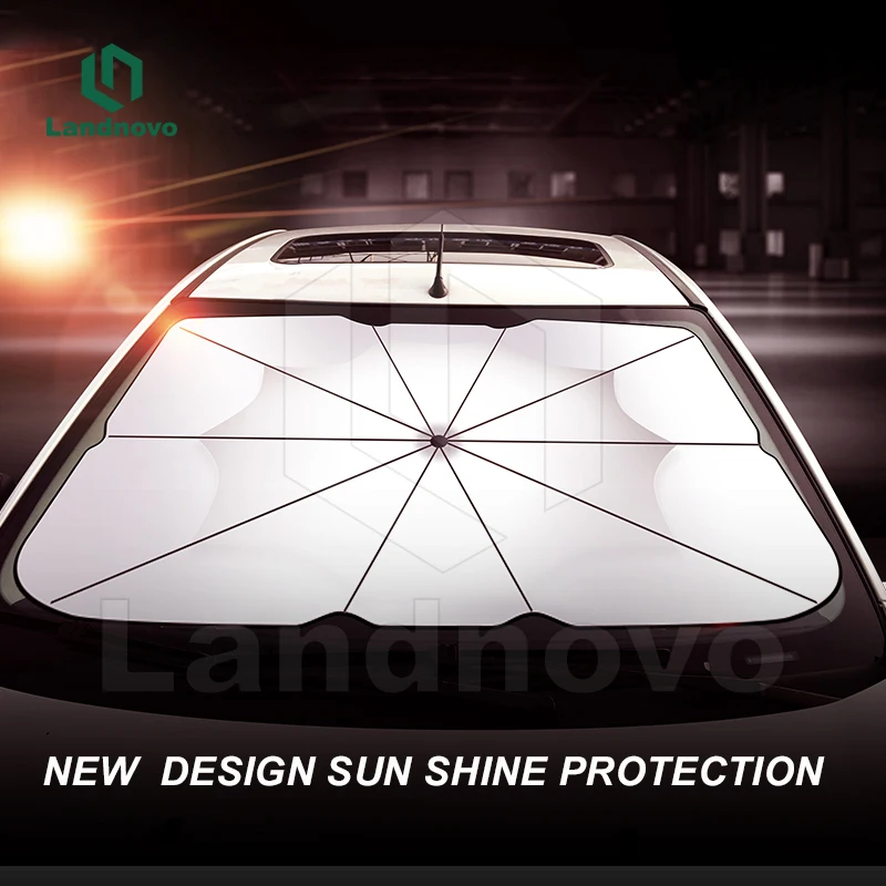 Landnovo Car Sunshade Umbrella Blocks UV Sun Auto Visor Protect Sun shade Windscreen Foldable Parasol Heat Insulation UV Rays