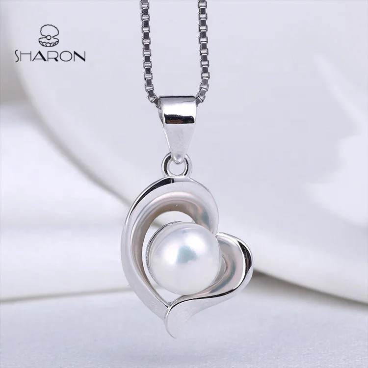 
China Manufacture Simple CZ Sterling Silver Pearl Indian Jewelry Necklace Set 