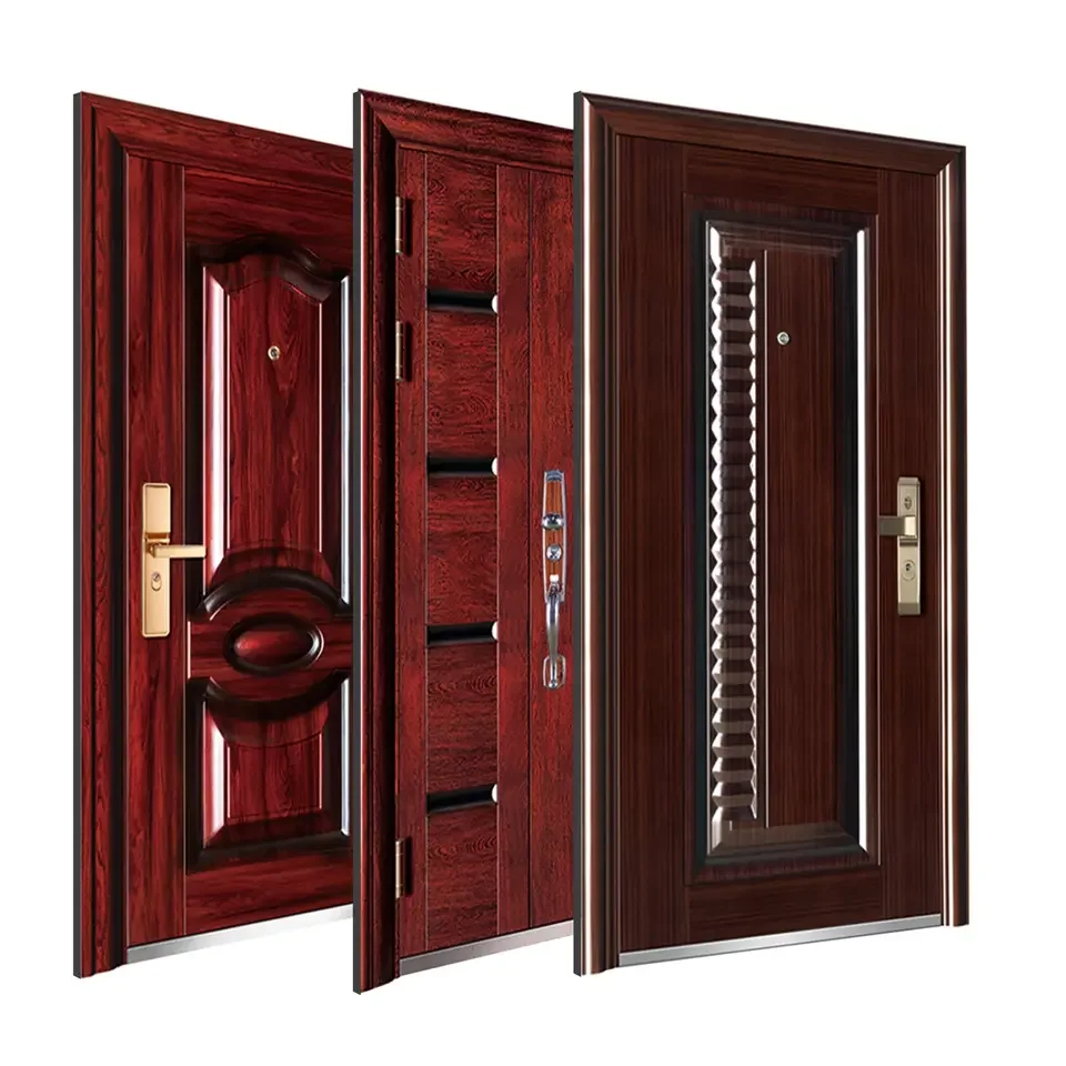 China Manufacture Customized Front Door Exterior Entrance Outdoor Doors for House Apartment