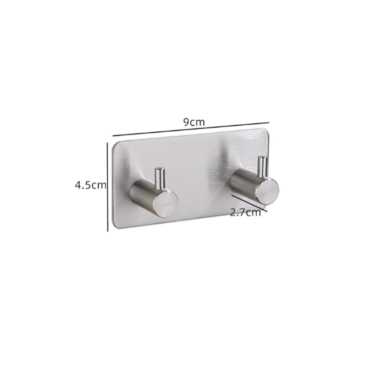 No drilling bathroom kitchen hook metal wall hook heavy duty adhesive hooks stainless steel coat hanger