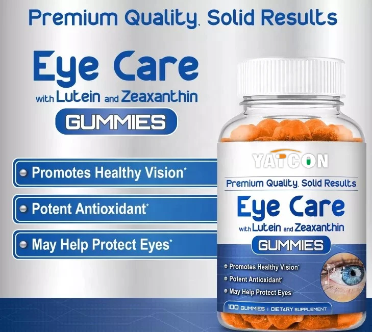 OEM ODM Personal Label Vitamin Eye Supplement With Vitamin C Elderberry And Zinc Zeaxanthin Lutein Eye Ball Shape Gummy CanOdy