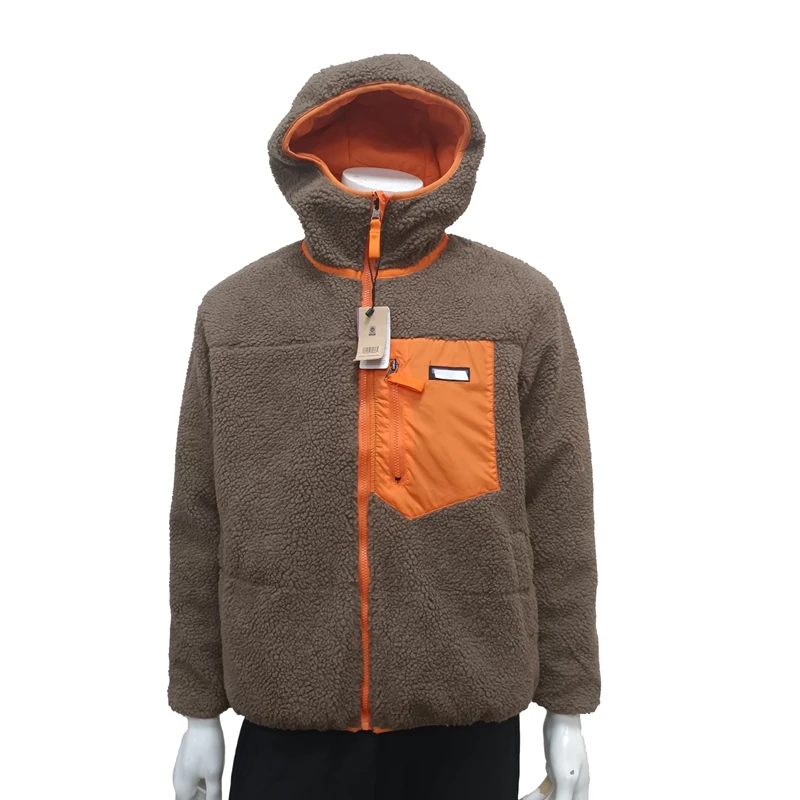 Wholesale winter outdoor wear custom warm zip up men fleece jacket