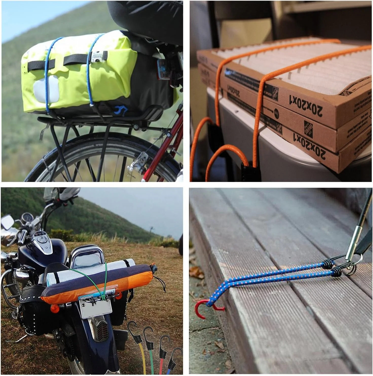 wholesale bungee elastic bungee rope adjustable bungee cords with plastic and metal hook