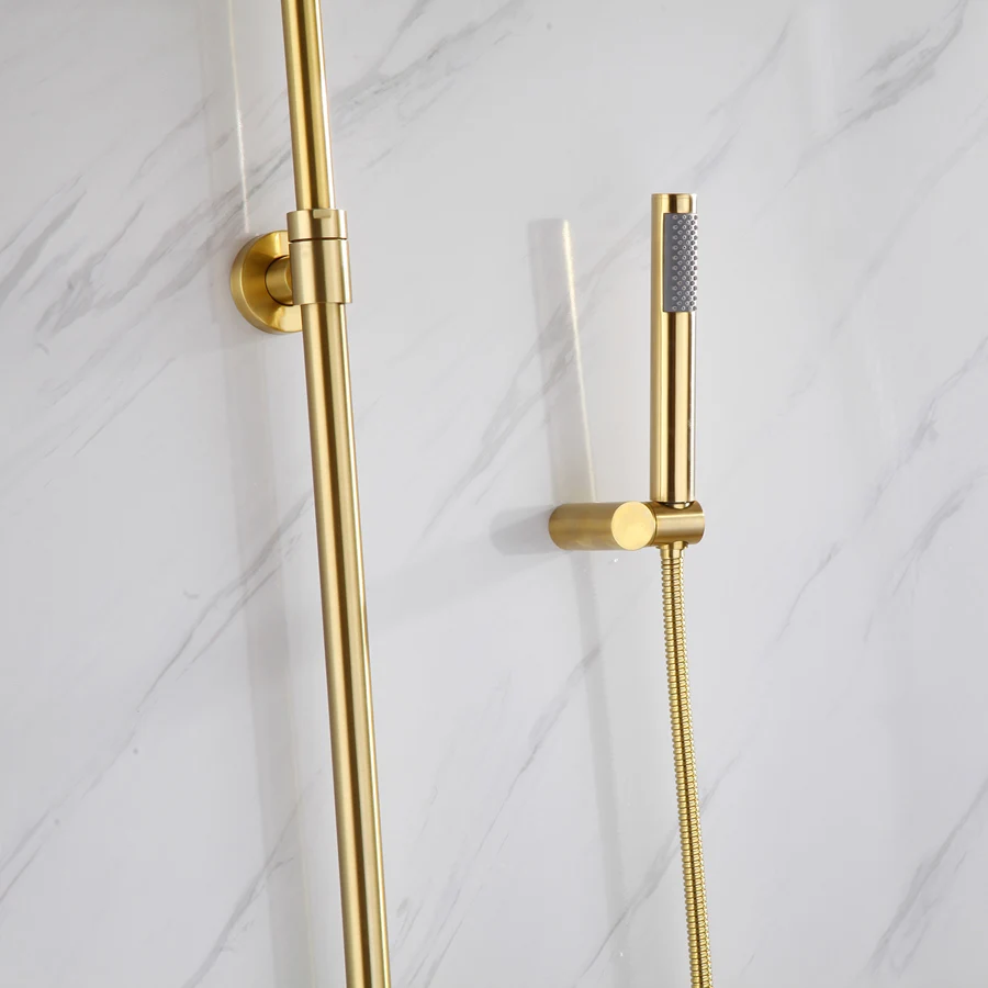 KF9004G luxury gold color wall mounted brass bathroom shower faucet