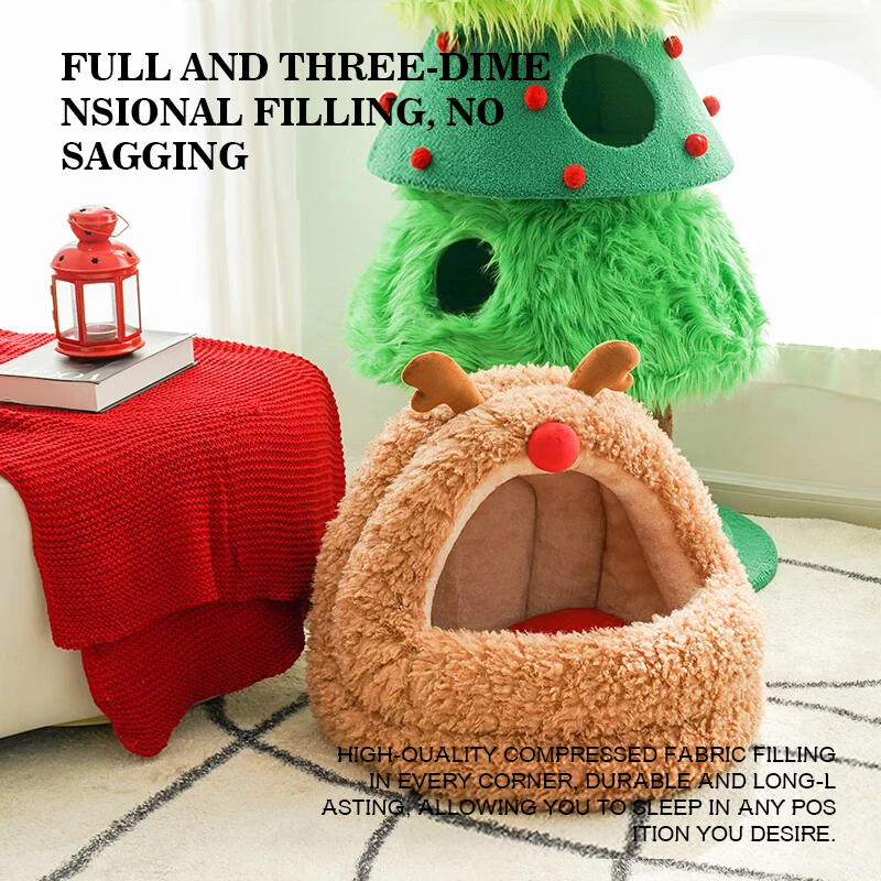 Elk Christmas Dog Bed Suitable For Dogs And Cats  Keep Warm In Winter Cat Mat Universal for all seasons Dog Bed for Medium