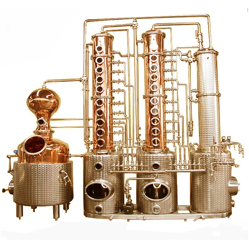 DYE Multi Function 500L Red Copper MOONSHINE STILL Alcohol Distiller Manufacturers Vodka Distillery For Sale