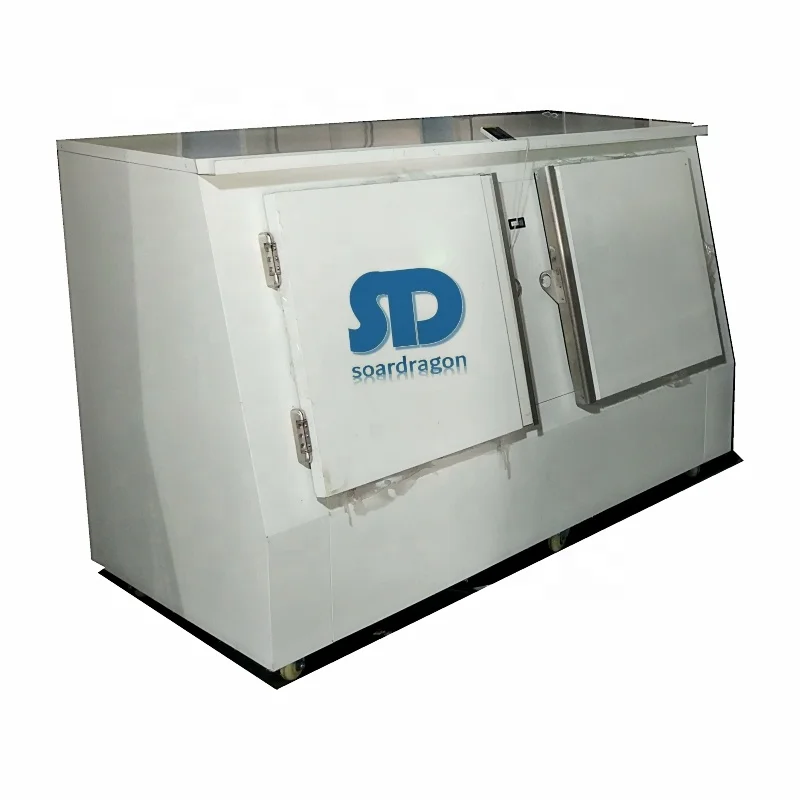 Soardragon Ice Storage Merchandiser Bags Ice Freezer Cabinet Single Glass Wheel / Stainless Steel Leg Freezers display Cooler