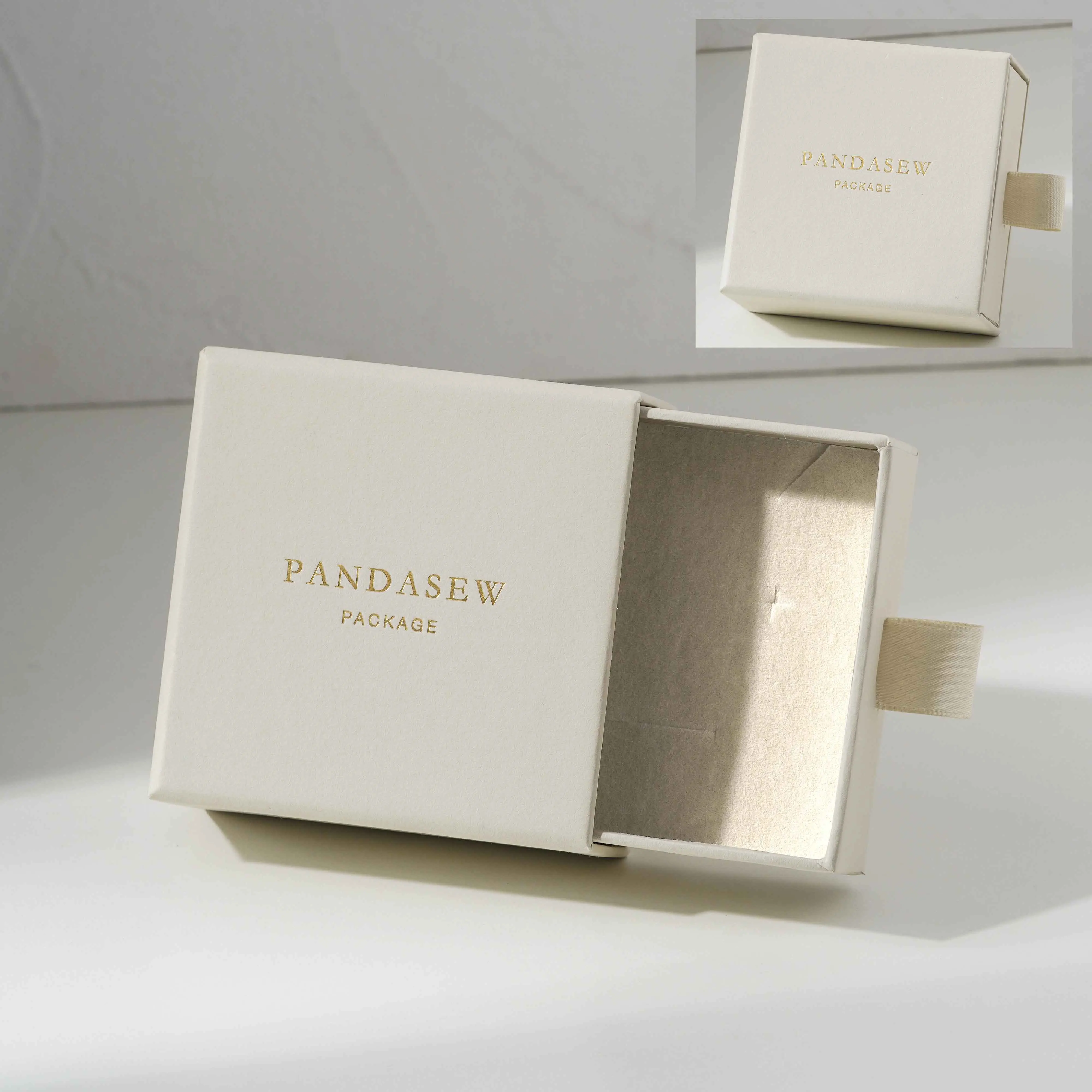 PandaSew custom logo luxury jewelry gift packaging drawer box necklace packaging ring jewelry boxes