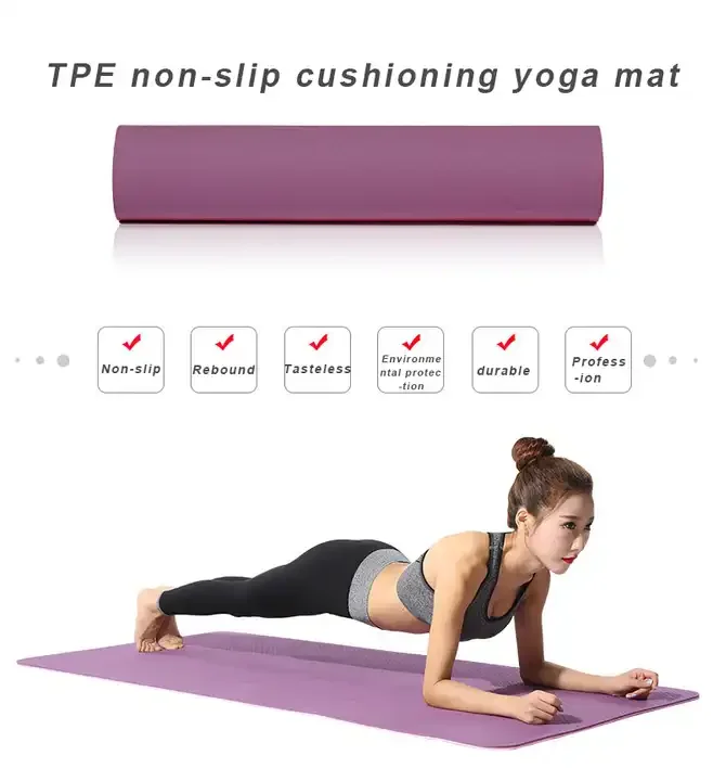 Eco Friendly Custom Logo Low Price Wholesale Pilates Mat Anti Slip Eco Friendly Fitness Exercise TPE Yoga Mat