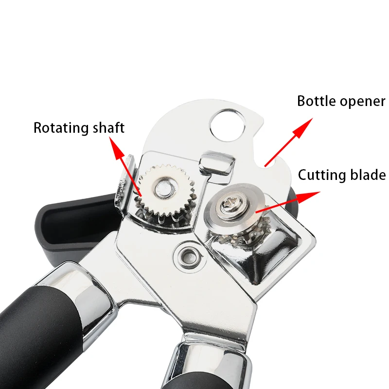 High Quality 3-in-1 Multifunctional Stainless Steel Sharp Blade Beer Bottle and Can Opener Wine Bottle Opener