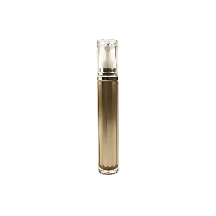 Wholesale Empty Luxury Acrylic Plastic White Gold 20ml airless Face Toner Eye Serum Cream Essential Oil Roll On Bottle With Pump