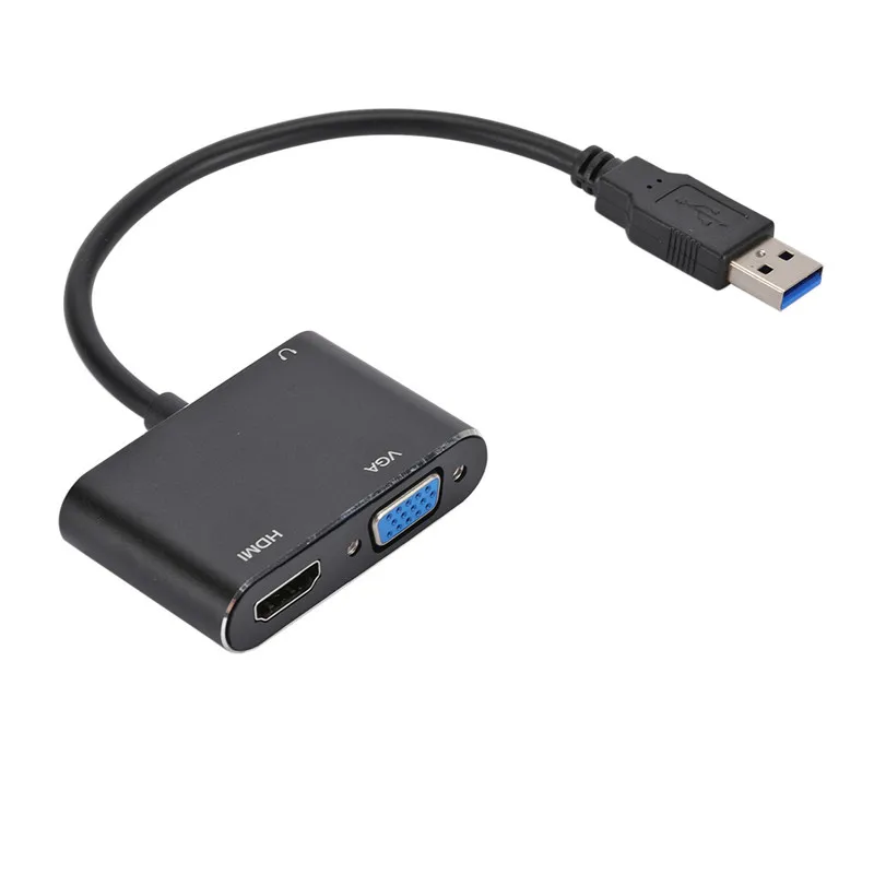 USB 3.0 to HDtv VGA&3.5 Audio Converter HD Drive Free Supports Win7/8/10 Mac.os