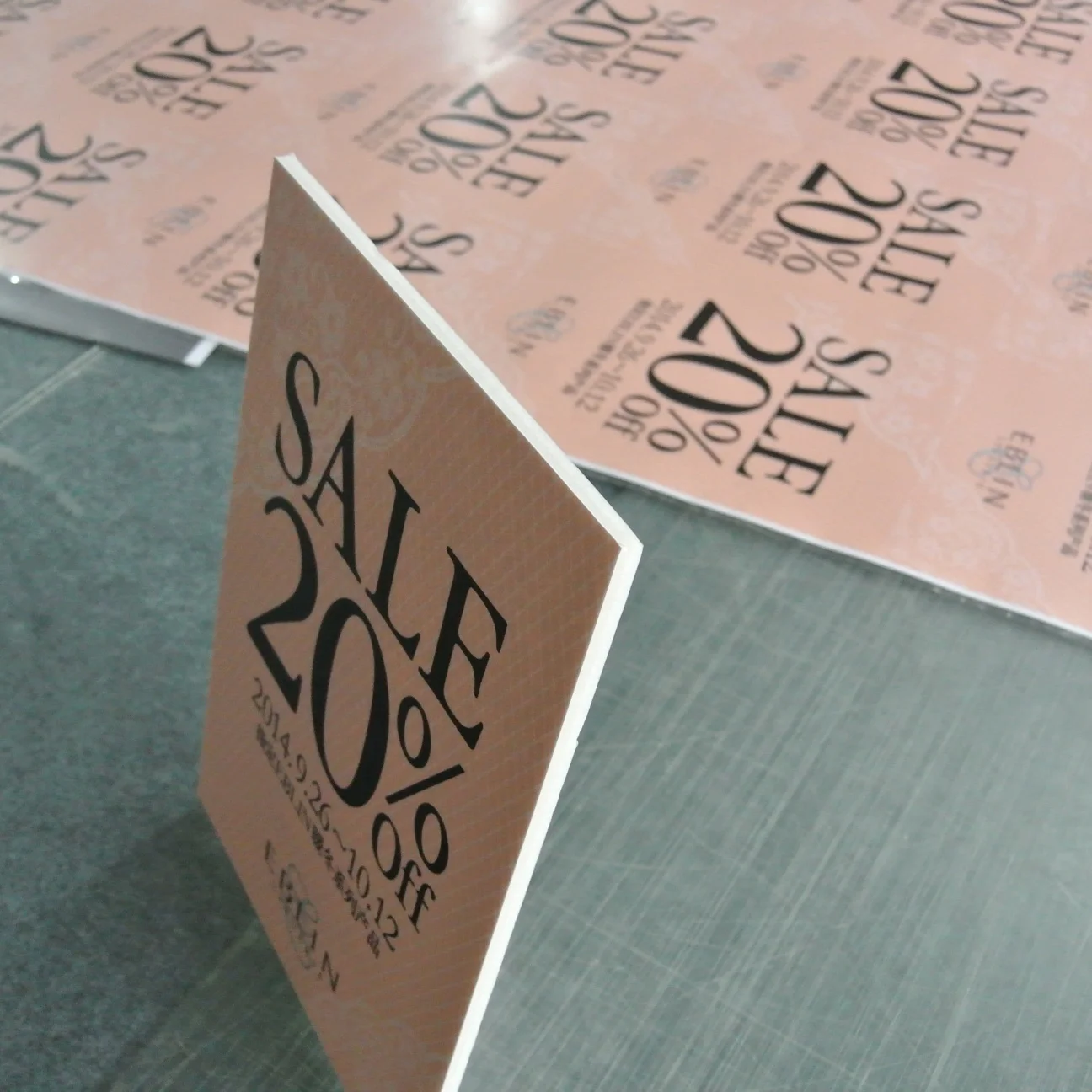Counter Cards digitally printed  on pvc   foam board