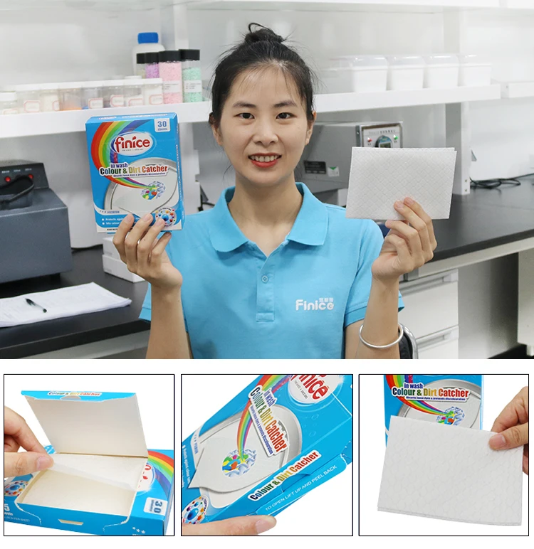 Finice Color Nonwoven Sheets Laundry Dye Colour Catcher Color Fabric Grabber Sheets Washing Helpers