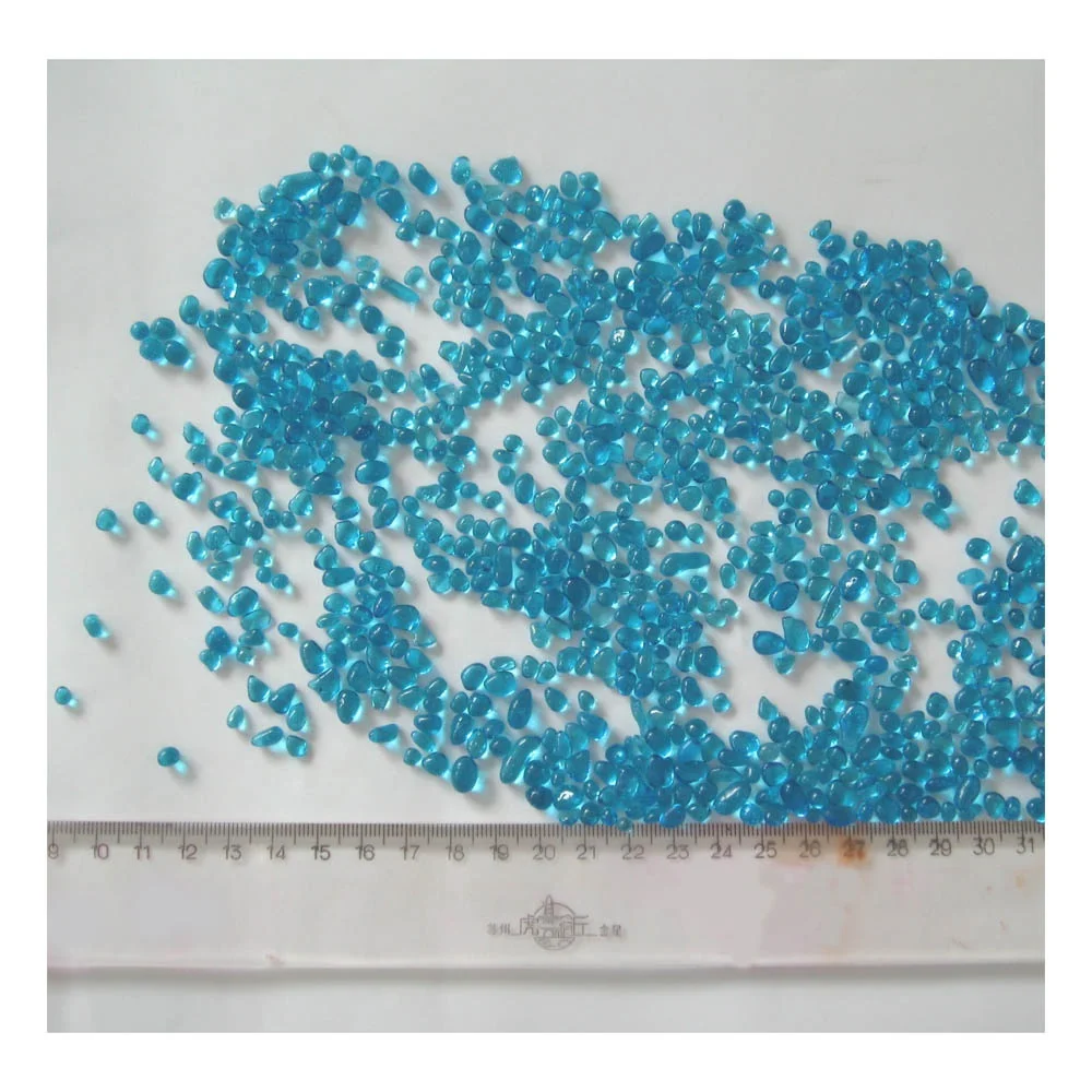 Wholesale Price 1-3mm Irregular Glass Pebble Beads For Swimming Pool
