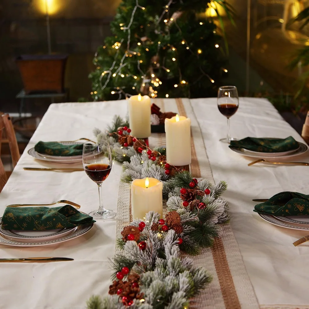 Set 2 Christmas 3D Patterned Pillar LED Candles Remote Control Battery Powered Flameless Flickering Wax Wedding Home Decoration